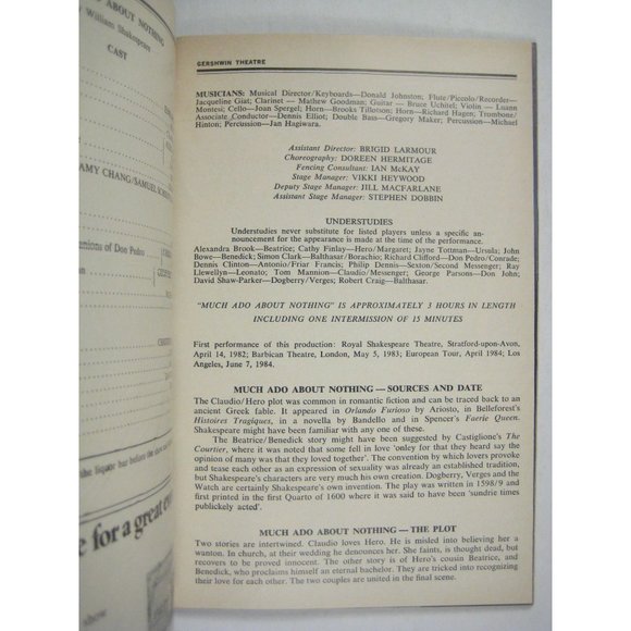 Royal Shakespeare Playbill Opening 1984 Cyrano Much Ado Nothing Cast Signed - Picture 5 of 11